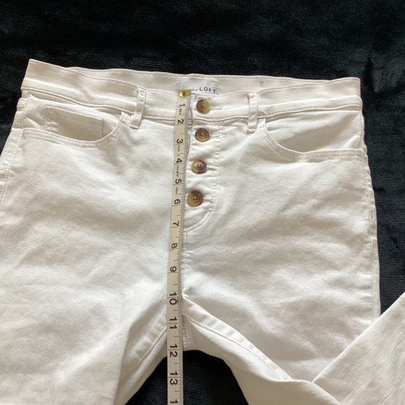 Loft women’s white, high rise, stretch, button fly, straight leg, size 6, jeans - Picture 8 of 8